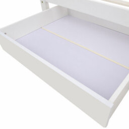 Abrihome Bed With Shelves, White Wooden Storage Bed, Underbed Drawer - 3Ft Single (90 X 190 Cm) - thumbnail 6