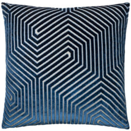 Paoletti Evoke Cut Velvet Polyester Filled Cushion, Navy, 55 X 55Cm - thumbnail 1