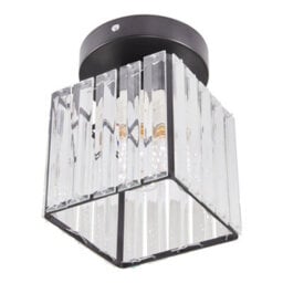 Komore Black Iron Base Clear Glass Crystal Ceiling Light E27 - thumbnail 7
