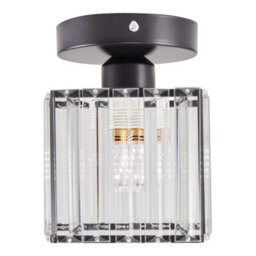 Komore Black Iron Base Clear Glass Crystal Ceiling Light E27 - thumbnail 6