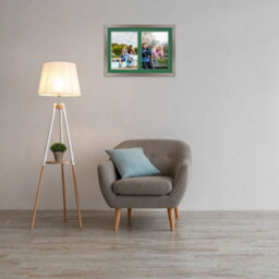 AK Frames 20X14 Aluminum Modern Multi Photo Frame With Emerald Mount - Holds 2 Apertures (2X) A4 Photos - thumbnail 3