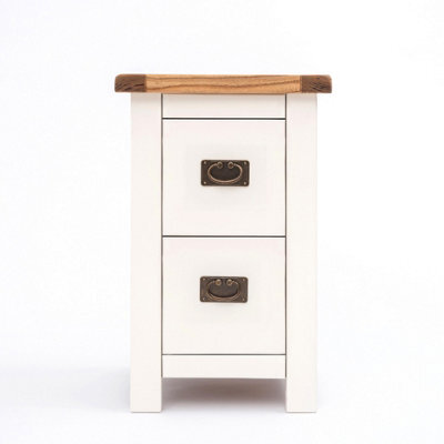 Cabinet Bits Lovere 2 Drawer Petite Bedside Table Brass Drop Handle - image 1