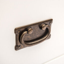 Cabinet Bits Lovere 2 Drawer Petite Bedside Table Brass Drop Handle - thumbnail 4