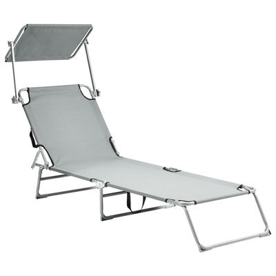 Beliani Sun Lounger Foligno Reclining Metal Grey - image 1