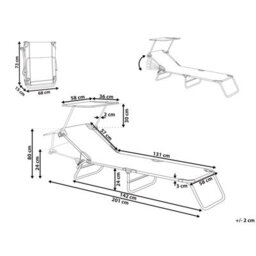 Beliani Sun Lounger Foligno Reclining Metal Grey - thumbnail 3