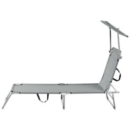 Beliani Sun Lounger Foligno Reclining Metal Grey - thumbnail 7