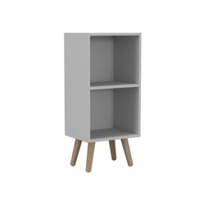 Urbn-Living Urbnliving 53Cm Height 2 Tier White Wooden Storage Cube Bookcase Scandinavian Style Pine Legs - image 1