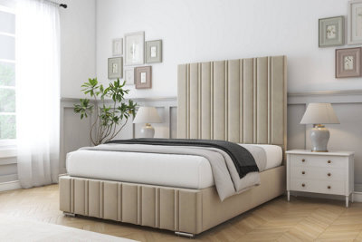 "Sloomy Langston Almond Coniston Bed Frame With Mattress With 50"" Upholstered Headboard 3' Single" - image 1