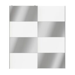 GoodHome Atomia Freestanding Contemporary Panelled Mirrored Gloss White 2 Door Sliding Wardrobe Door Kit (H)2250mm (W)2000mm - thumbnail 4