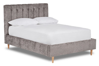 Divan Base Direct Eternal Contemporary Button-Backed Fabric Bed Base Only 6Ft Super King- Pavia Titan