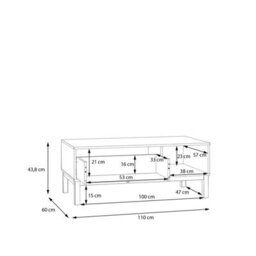 Wyld Haus Pebblewick White Coffee Table With 1 Drawer And Oak Legs - thumbnail 7
