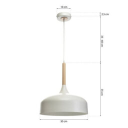 Milagro Taylor Hand Made Pendant Lamp In Black With Natural Wood Detail Scandi Style - thumbnail 9