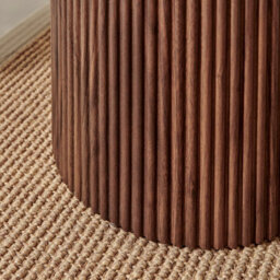 Furniturebox Uk Penrose Round Walnut & Cream Marble Effect Side Table - thumbnail 7