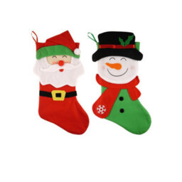 Snowman Santa Design Christmas Stocking 48Cm - thumbnail 5