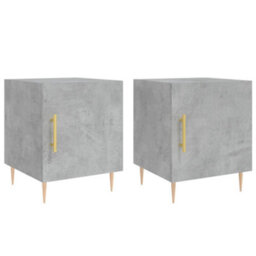 Berkfield Bedside Cabinets 2 Pcs Concrete Grey 40X40X50 Cm Engineered Wood - thumbnail 2