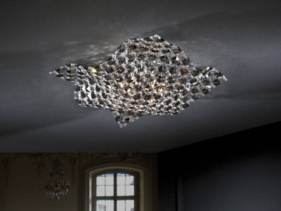 Luminosa Lighting Luminosa Sat 4 Light Crystal Flush Ceiling Light Chrome, G9 - Uk Stock - image 1