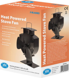 St Helens Home & Garden Prem-I-Air Heat Powered Stove Fan With 3 Blades - thumbnail 5