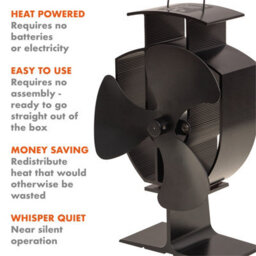 St Helens Home & Garden Prem-I-Air Heat Powered Stove Fan With 3 Blades