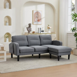 Matteo 3 Seater L-Shaped Corner Sofa With Reversible Chaise & Storage - Grey - thumbnail 5