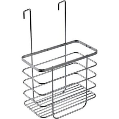 Chrome Effect Steel Bathroom Storage Basket Rust Free 37X25X13Cm