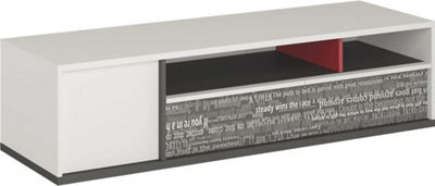 Arte Sophisticated Philosophy Tv Cabinet In Grey & White (H)400mm (W)1600mm (D)500mm - Multifunctional Media Unit - image 1