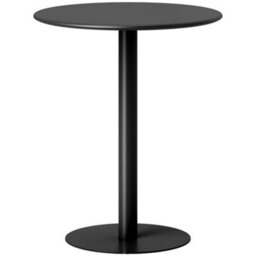 Wyld Haus Diso Lese 60Cm Round Metal And Wood Dining Table With Stainless Steel Base, Matte Black - thumbnail 1