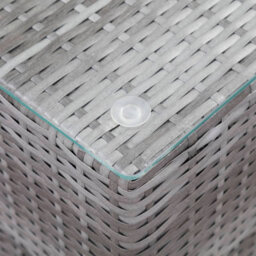 Berkfield Side Tables 3 Pcs With Glass Top Grey Poly Rattan - thumbnail 6