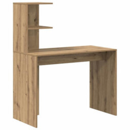 Berkfield Desk With Storage Artisan Oak Engineered Wood - thumbnail 4