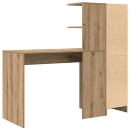 Berkfield Desk With Storage Artisan Oak Engineered Wood - thumbnail 8