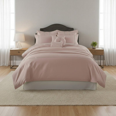 Luxury Embroidered Duvet Cover Set Bedding With Matching Accessories Coral - image 1