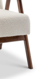 Teddy Boucle Fabric White Selma Accent Chair - thumbnail 3
