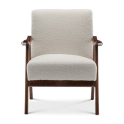 Teddy Boucle Fabric White Selma Accent Chair - thumbnail 2