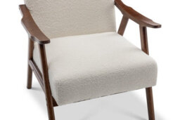 Teddy Boucle Fabric White Selma Accent Chair - thumbnail 4