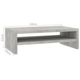 Berkfield Monitor Stand Concrete Grey 42X24X13 Cm Engineered Wood - thumbnail 6