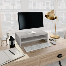 Berkfield Monitor Stand Concrete Grey 42X24X13 Cm Engineered Wood - thumbnail 1