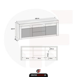 Tv Unit Shine 160Cm - Oak & White Gloss Doors - thumbnail 9