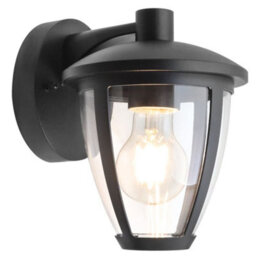 Long Life Lamps Company Outdoor Downward Wall Light Black Lantern Clear Diffuser Ip44 Zlc381 - thumbnail 1