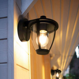 Long Life Lamps Company Outdoor Downward Wall Light Black Lantern Clear Diffuser Ip44 Zlc381 - thumbnail 9