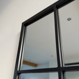 Jōbū Jobu Home - Kyo - Full Length Black Metal Rectangle Lattice Grid Mirror - 150Cm X 60Cm - thumbnail 4
