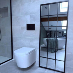 Jōbū Jobu Home - Kyo - Full Length Black Metal Rectangle Lattice Grid Mirror - 150Cm X 60Cm - thumbnail 5