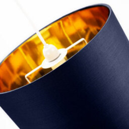 Happy Homewares Contemporary Blue Cotton 12 Table/pendant Lamp Shade With Shiny Copper Inner - thumbnail 3