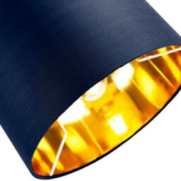 Happy Homewares Contemporary Blue Cotton 12 Table/pendant Lamp Shade With Shiny Copper Inner - thumbnail 2