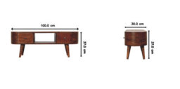 Matteo Solid Mango Wood Chestnut Media Unit With 2 Drawers And Open Shelf - thumbnail 3