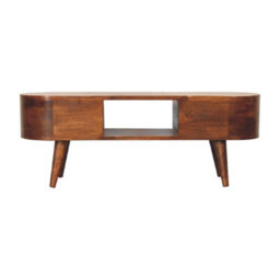 Matteo Solid Mango Wood Chestnut Media Unit With 2 Drawers And Open Shelf - thumbnail 8