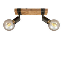 Briloner E27 Ceiling Light Wood Metal 2 Way Industrial Spotlight Lamp - thumbnail 4