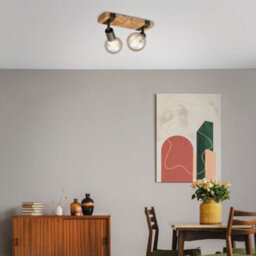 Briloner E27 Ceiling Light Wood Metal 2 Way Industrial Spotlight Lamp - thumbnail 8