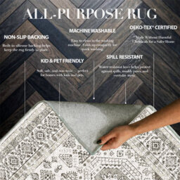 Decoranddecor Hallway Runners, Washable Rugs, Carpet Runner Rug, 80X300Cm, Non-Slip, Pet Friendly, Geometric Rug - Vassia - thumbnail 3