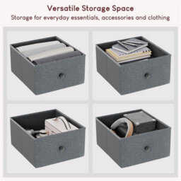 Grey & Black 7 Drawer Fabric Storage Chest Cabinet - thumbnail 5