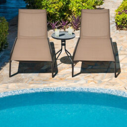 Gainoom Outdoor Adjustable Coffee Chaise Lounge Patio Lounge Chair With Smooth Wheels - thumbnail 5