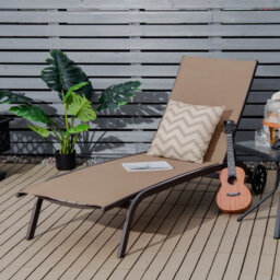 Gainoom Outdoor Adjustable Coffee Chaise Lounge Patio Lounge Chair With Smooth Wheels - thumbnail 4